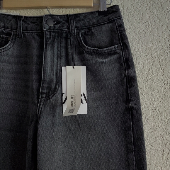 Zara Wide Leg Jeans Gray - Picture 13 of 14